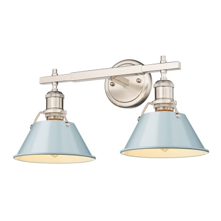 A large image of the Golden Lighting 3306-BA2 PW Pewter / Seafoam