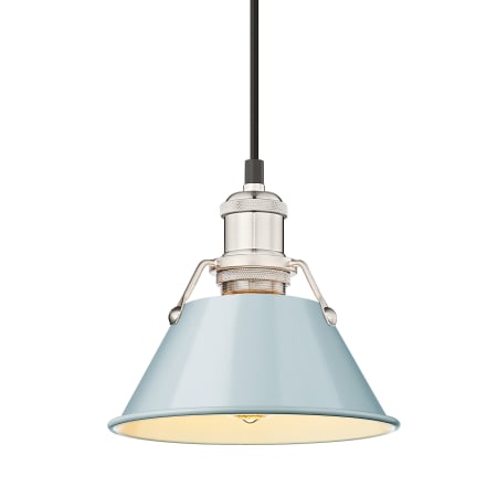 A large image of the Golden Lighting 3306-S PW Pewter / Seafoam