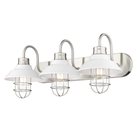 A large image of the Golden Lighting 3320-BA3 WHT Pewter