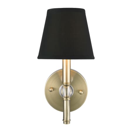 A large image of the Golden Lighting 3500-1W Antique Brass with Tuxedo Shade