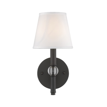 A large image of the Golden Lighting 3500-1W Rubbed Bronze / Classic White