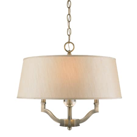 A large image of the Golden Lighting 3500-SF Antique Brass with Silken Parchment Shade