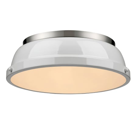 A large image of the Golden Lighting 3602-14 Pewter / White