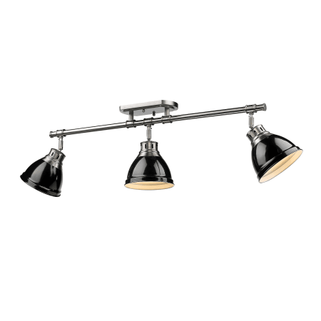 A large image of the Golden Lighting 3602-3SF Pewter / Black