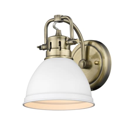 A large image of the Golden Lighting 3602-BA1 Aged Brass / Matte White