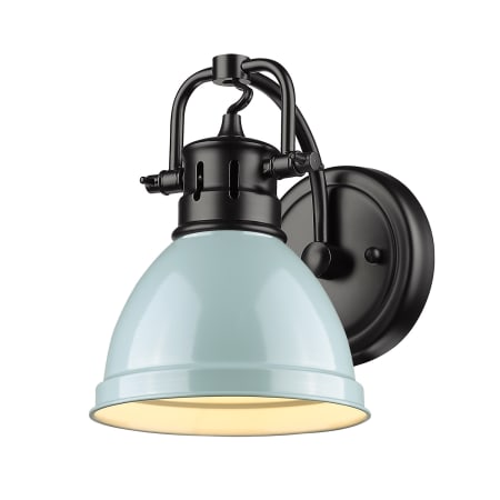 A large image of the Golden Lighting 3602-BA1-BLK Black / Seafoam