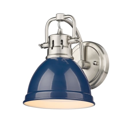 A large image of the Golden Lighting 3602-BA1 Pewter / Navy Blue