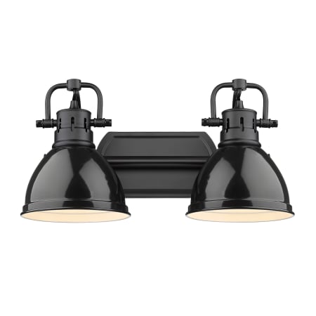 A large image of the Golden Lighting 3602-BA2 BLK Matte Black / Black