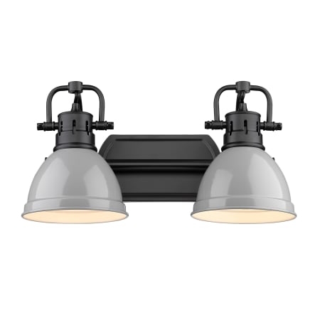 A large image of the Golden Lighting 3602-BA2 BLK Matte Black / Gray