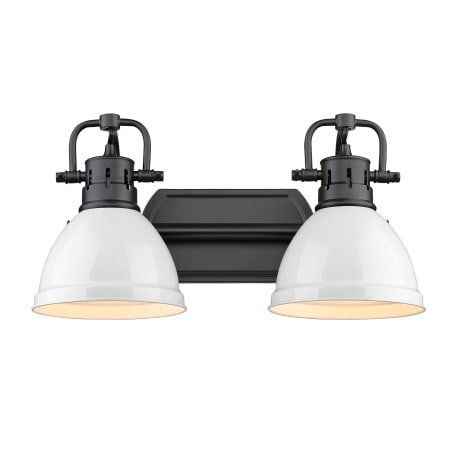 A large image of the Golden Lighting 3602-BA2 BLK Matte Black / White