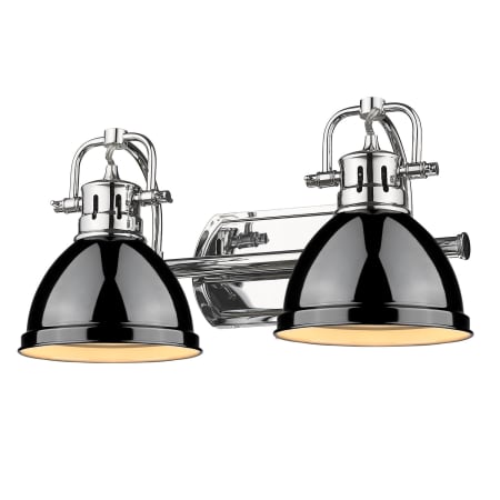 A large image of the Golden Lighting 3602-BA2 CH Chrome / Black