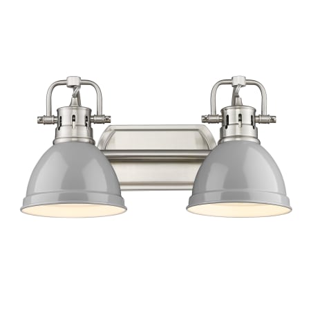 A large image of the Golden Lighting 3602-BA2 PW Pewter / Gray