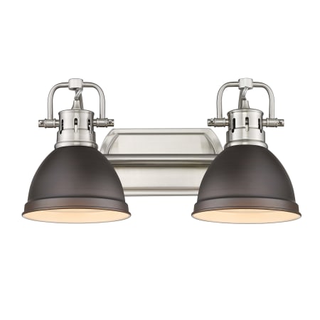 A large image of the Golden Lighting 3602-BA2 PW Pewter / Rubbed Bronze