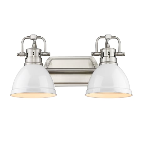 A large image of the Golden Lighting 3602-BA2 PW Pewter / White