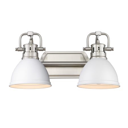 A large image of the Golden Lighting 3602-BA2 PW Pewter / Matte White