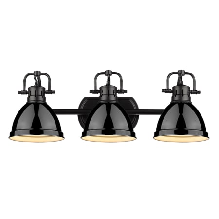 A large image of the Golden Lighting 3602-BA3-BLK Black / Black