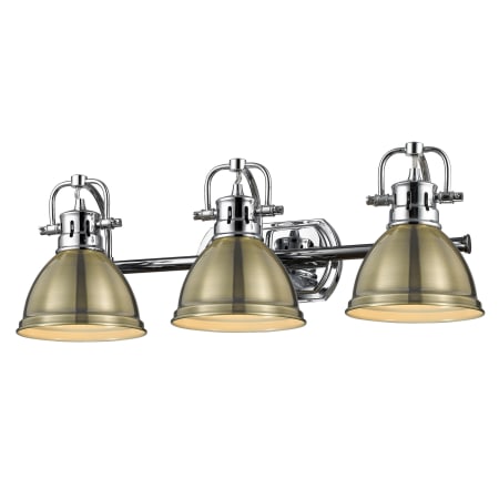 A large image of the Golden Lighting 3602-BA3 Chrome / Aged Brass