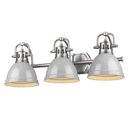 A large image of the Golden Lighting 3602-BA3-PW Gray