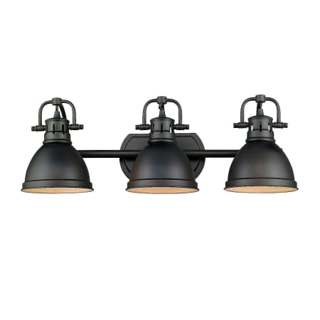 A large image of the Golden Lighting 3602-BA3 Rubbed Bronze