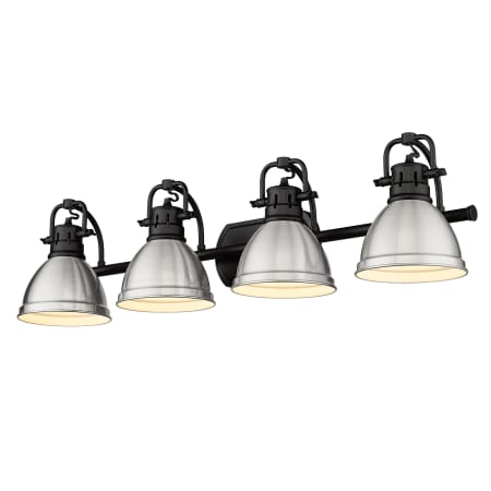 A large image of the Golden Lighting 3602-BA4 PW Matte Black