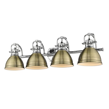 A large image of the Golden Lighting 3602-BA4 Chrome / Aged Brass