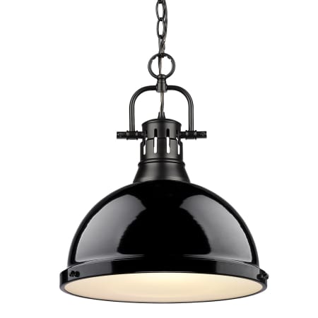 A large image of the Golden Lighting 3602-L-BLK Black / Black