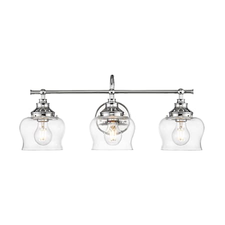 A large image of the Golden Lighting 3610-BA3 CLR Chrome