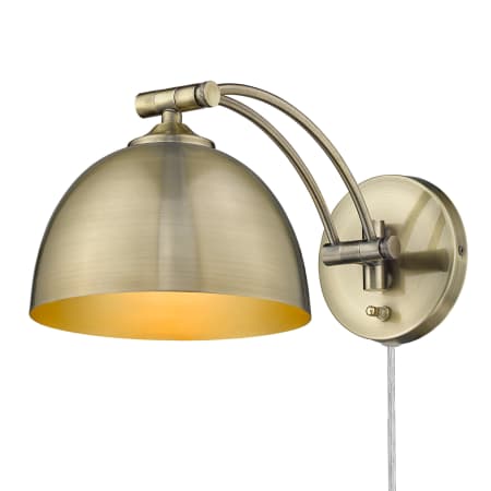 A large image of the Golden Lighting 3688-A1W Aged Brass / Aged Brass