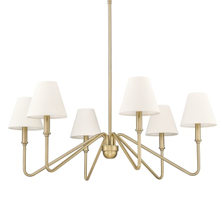 A large image of the Golden Lighting 3690-6 IL Brushed Champagne Bronze / Ivory Linen Shades