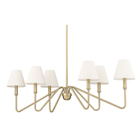 A large image of the Golden Lighting 3690-LP IL Brushed Champagne Bronze / Ivory Linen Shades