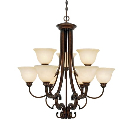 A large image of the Golden Lighting 3711-9 Champagne Bronze