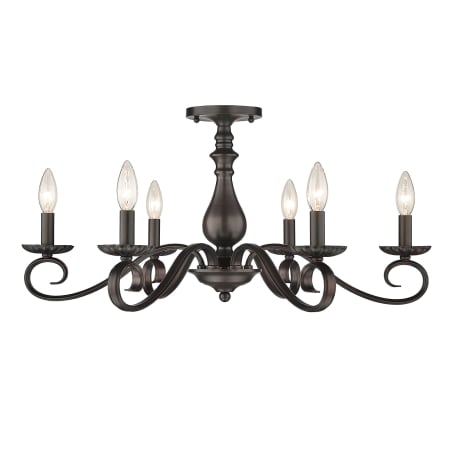 A large image of the Golden Lighting 3712-6SF Rubbed Bronze