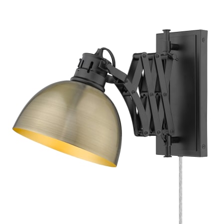 A large image of the Golden Lighting 3824-A1W Matte Black / Aged Brass