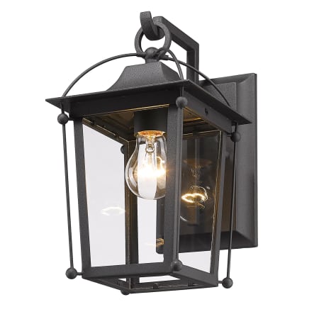 A large image of the Golden Lighting 4305-OWM Natural Black / Clear