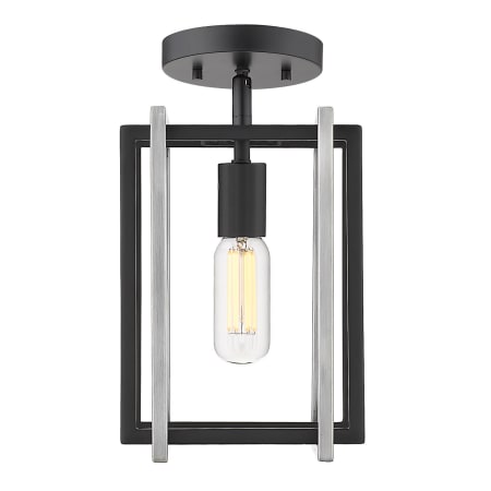 A large image of the Golden Lighting 6070-1SF-BLK Black / Pewter