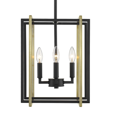 A large image of the Golden Lighting 6070-4 BLK Black / Aged Brass