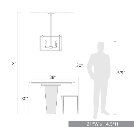 A large image of the Golden Lighting 6070-6 BLK Size to Scale Image