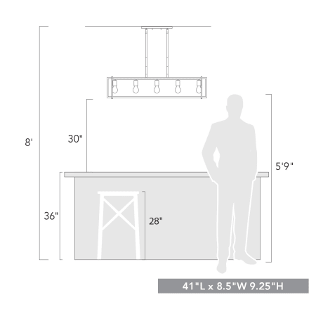 Golden Lighting 6070-LP PW-AB Tribeca Linear Pendant Pewter Golden Lighting 6070-LP PW-AB Tribeca Linear Pendant Pewter