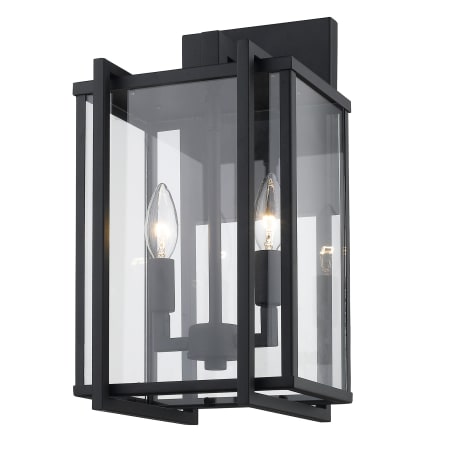 A large image of the Golden Lighting 6071-OWM Natural Black / Clear