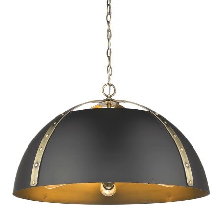 A large image of the Golden Lighting 6928-5P Aged Brass / Matte Black