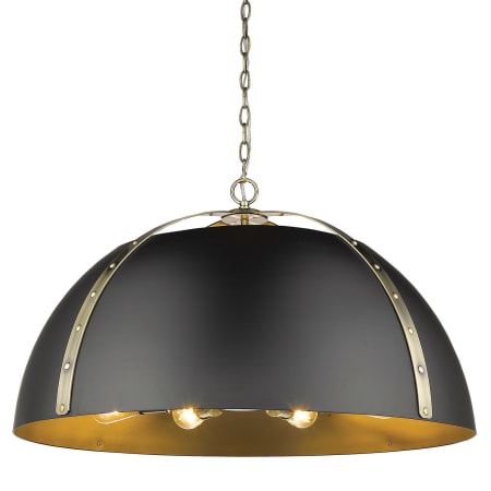 A large image of the Golden Lighting 6928-8P Aged Brass / Matte Black
