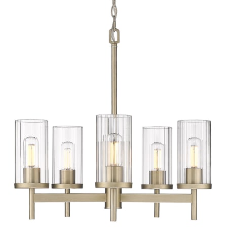 A large image of the Golden Lighting 7011-5 CLR White Gold