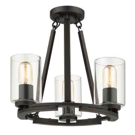 A large image of the Golden Lighting 7041-SF Black / Gold