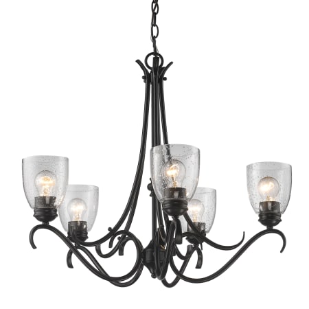 A large image of the Golden Lighting 8001-5 BLK-SD Golden Lighting 8001-5 BLK-SD