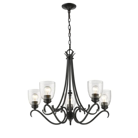 A large image of the Golden Lighting 8001-5 BLK-SD Golden Lighting 8001-5 BLK-SD