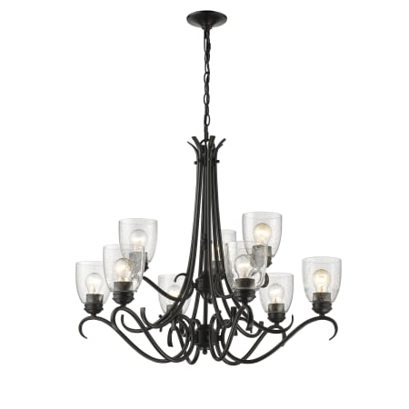 A large image of the Golden Lighting 8001-9 BLK-SD Golden Lighting 8001-9 BLK-SD