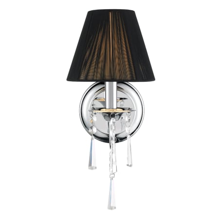 A large image of the Golden Lighting 8201-1W Chrome with Black String Shade