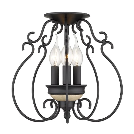 A large image of the Golden Lighting 8314-SF Natural Black