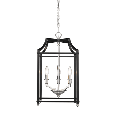 A large image of the Golden Lighting 8401-3P PW Pewter / Black