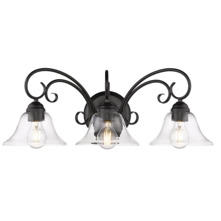 A large image of the Golden Lighting 8606-BA3 Black / Clear
